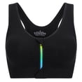 thumbnail image 1 of Women's Activewear High Impact Mesh Back Bra Front Zip Sports Bra with Removable Pads, 1 of 9