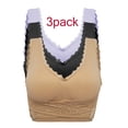thumbnail image 1 of Women's Wire Free Sports Bra Activewear Sports Bras(1-3 Pack)Adjustable Front Cross Side Buckle Lace Wire Free Sports Bra, 1 of 7