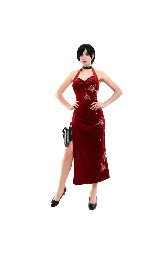 Women's Ada Cosplay Costume Cheongsam Style Red Dress Women Halloween Cosplay Outfit