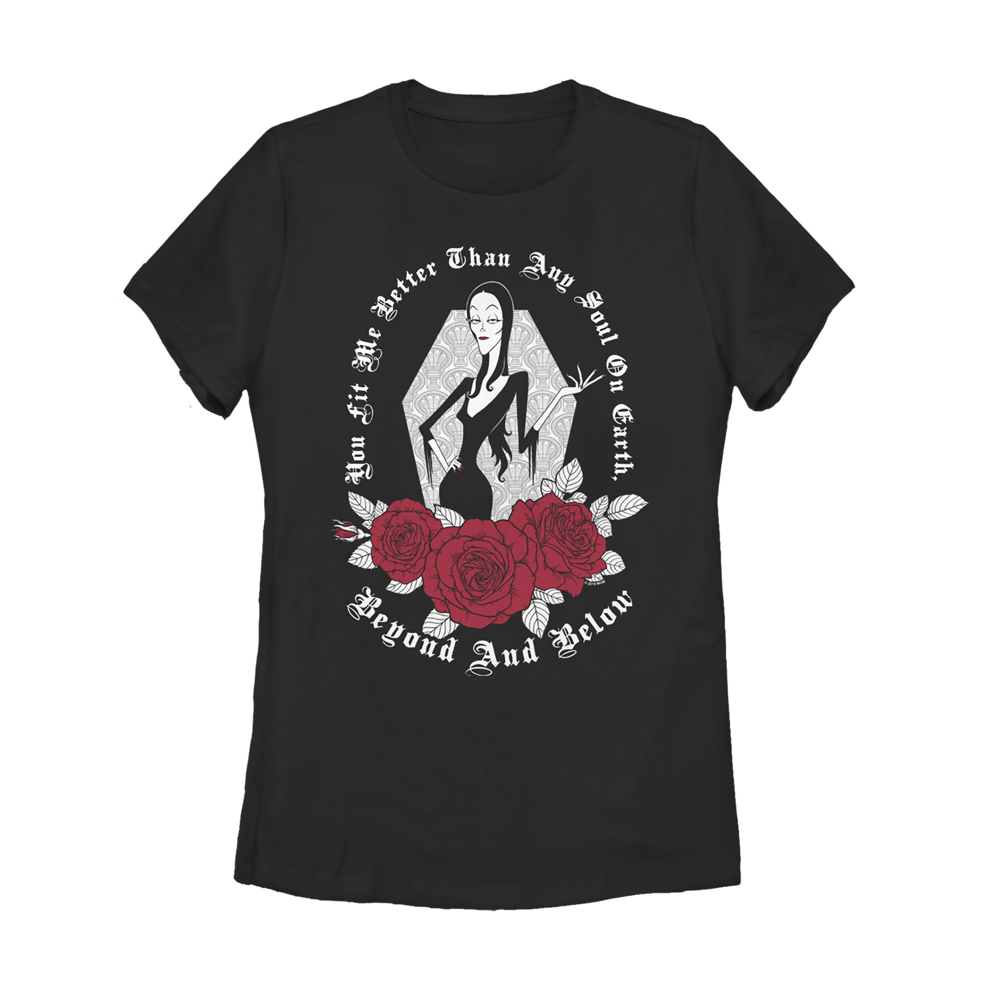 Women's Addams Family Morticia Love Declaration  Graphic Tee Black Small - image 1 of 3