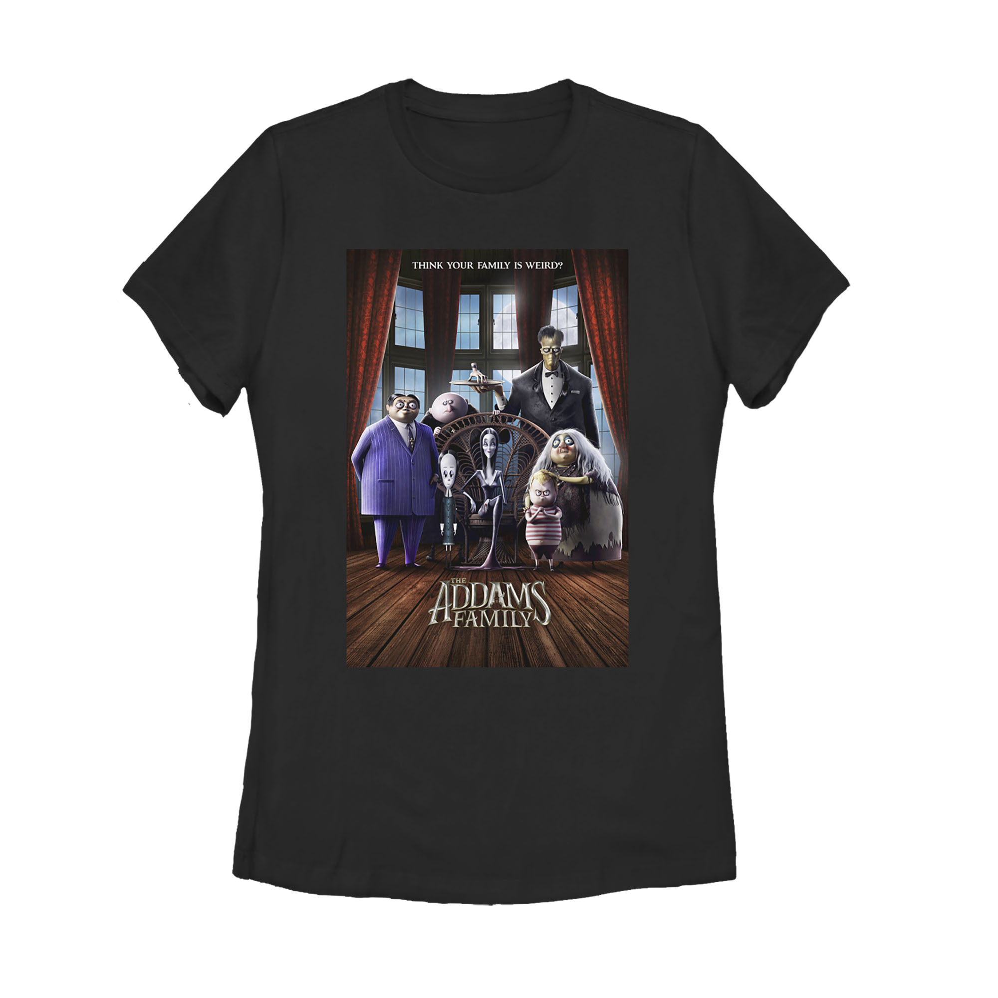 Women's Addams Family Theatrical Poster  Graphic Tee Black Large - image 1 of 3