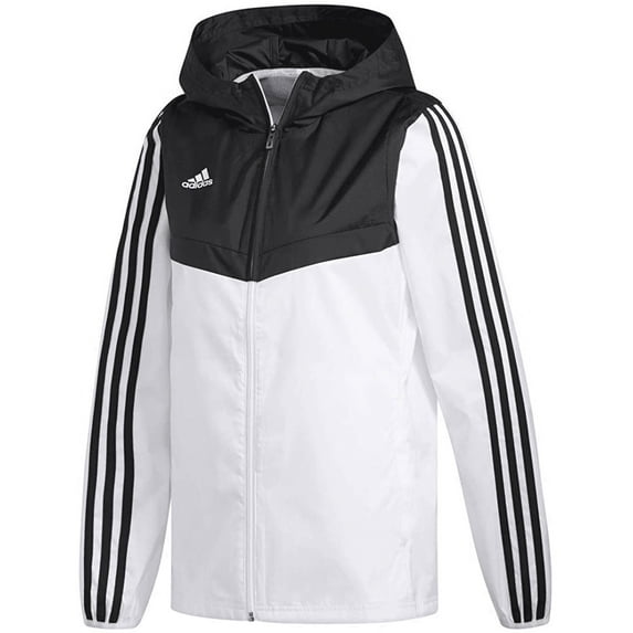 Women's Adidas Black/White Alphaskin Tiro Windbreaker - S