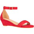 thumbnail image 1 of Women's Adjustable Ankle Strap Open Toe Low Wedge Sandal Comfortable Platform Heeled Sandals, 1 of 5