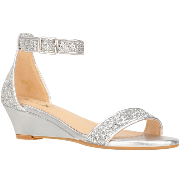 Women's Adjustable Ankle Strap Open Toe Low Wedge Sandal Comfortable Platform Heeled Sandals