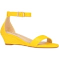 thumbnail image 1 of Women's Adjustable Ankle Strap Open Toe Low Wedge Sandal Comfortable Platform Heeled Sandals, 1 of 5