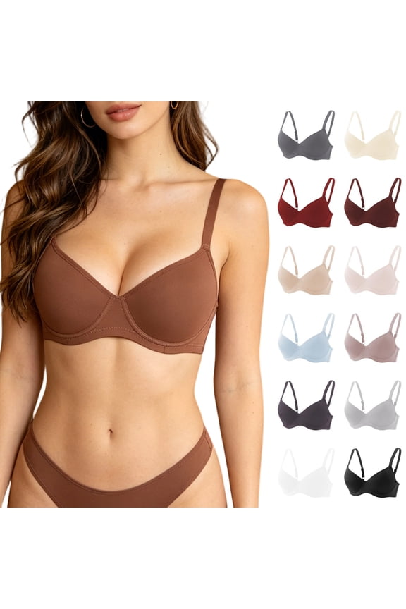 Women's Adjustable Bra with Thin Comfort Straps and Soft Supportive Design for Everyday Wear Workouts Sleep or Lounging at Home Travel Days or Casual Errands Khaki 80C