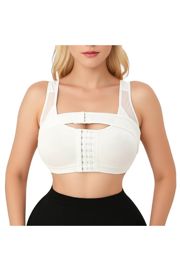 Women’s Adjustable Front Closure Compression Support Bra, Gentle Fit, Comfortable Innerwear