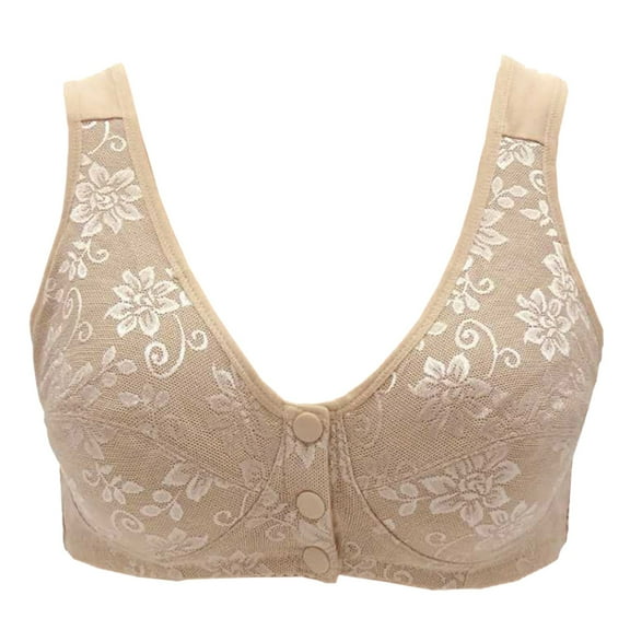 Women's Adjustable Front Closure Wireless Bra Comfortable Support Sexy Thin Fabric Seamless Soft Cup Everyday Wear