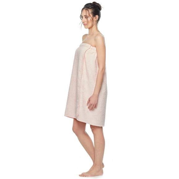 Women's Adjustable Hook and Loop Closure Turkish Organic Cotton Bath Spa and Shower Wrap
