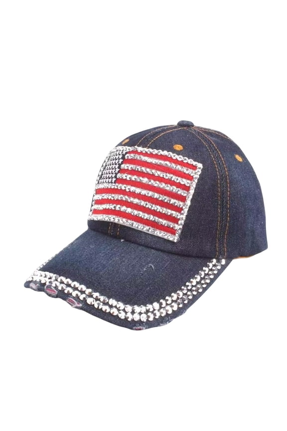 Women's Adjustable Independence Day Baseball Cap, Patriotic Cotton Hat for Running, Workouts, and Outdoor Activities in All Seasons,Dark Blue