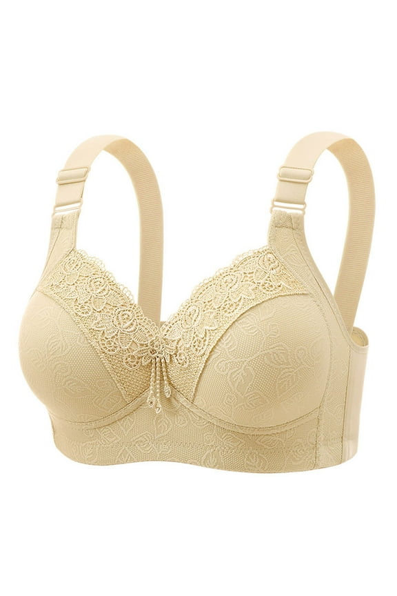 Women's Adjustable Lace Comfort Bra with Gathered Design, Breathable Mesh Fabric for Everyday Wear