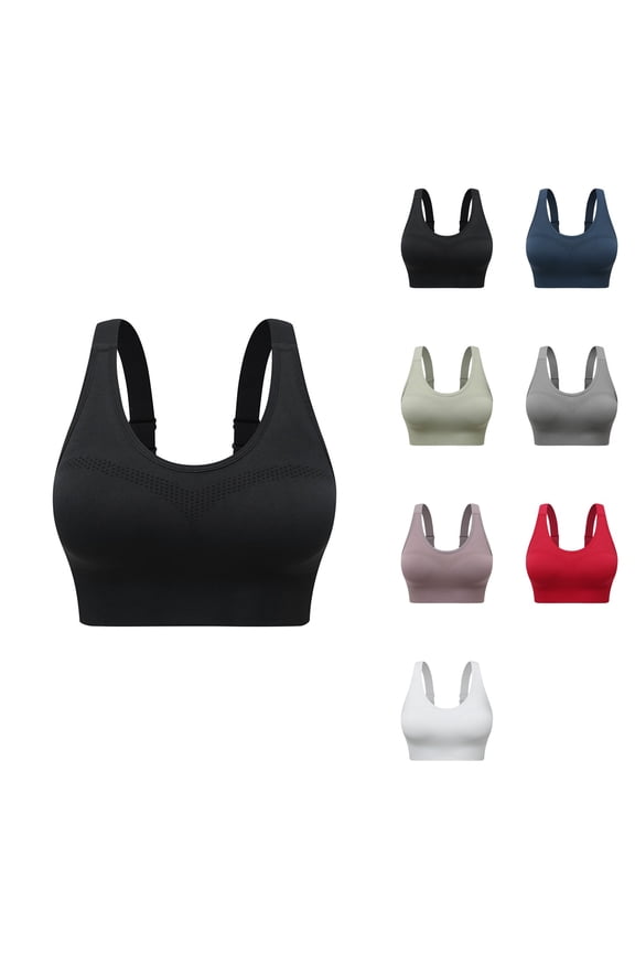 Women's Adjustable Large Size Wireless Sports Bra – Comfort & Shape Seamless Design with Front Closure, Detachable Straps