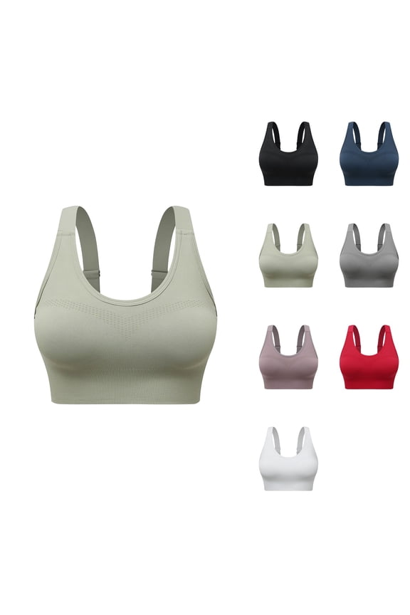 Women's Adjustable Large Size Wireless Sports Bra – Comfort & Shape Seamless Design with Front Closure, Detachable Straps