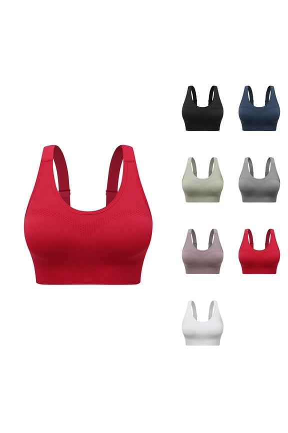 Women's Adjustable Large Size Wireless Sports Bra – Comfort & Shape Seamless Design with Front Closure, Detachable Straps