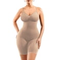 thumbnail image 1 of Women's Adjustable Mid-Thigh Slimming Bodysuit Seamless Shorts Shapewear (Beige, S/M), 1 of 2
