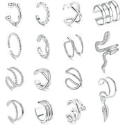 IRELYN Women's Adjustable Non-Piercing Ear Cuffs Earrings Clip On Cartilage Helix Wrap Ear Jewelry Set