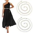 thumbnail image 1 of Women's Adjustable Pearl Waist Chain Decorative Dress Thin Sweet Belt, 1 of 9