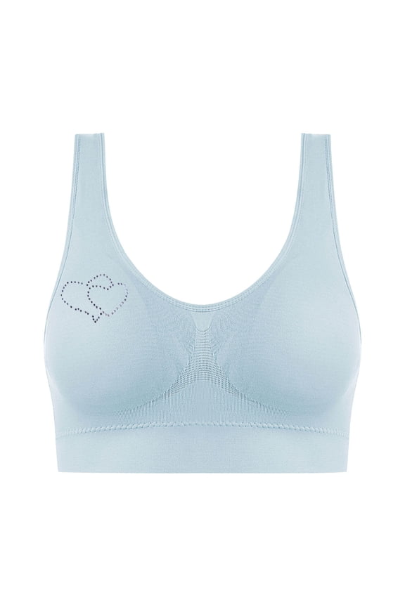 Women's Adjustable Ribbed Bra - Wireless Seamless Bralette | Lightweight Full Coverage with Wide Straps for Large Bust Support