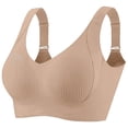 thumbnail image 1 of Women's Adjustable Ribbed Bra - Wireless Seamless Bralette | Lightweight Full Coverage with Wide Straps for Large Bust Support, 1 of 9