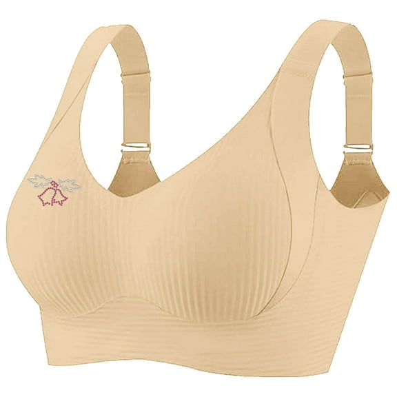 Women's Adjustable Ribbed Bra - Wireless Seamless Bralette | Lightweight Full Coverage with Wide Straps for Large Bust Support