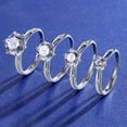 thumbnail image 1 of Women's Adjustable Ring Six Prong Moissanite Ring Diamond Fashion Ring High Quality Silver Ring New Design New, 1 of 5