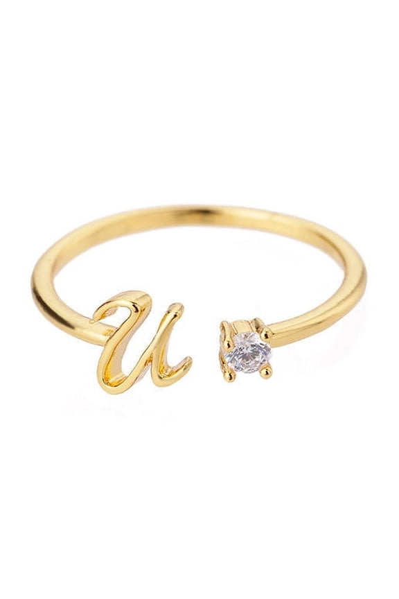 Women's Adjustable Simple English Letters Ring