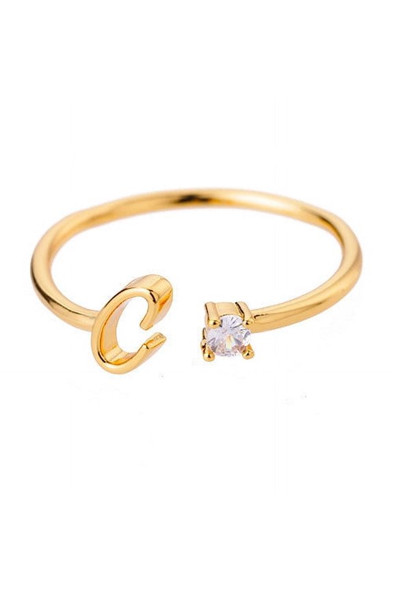 Women's Adjustable Simple English Letters Ring