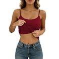 thumbnail image 1 of Women's Adjustable Spaghetti Strap Cami Tank Top Cropped Stretchy Basic Layering Casual Summer Daily Tops 2026, L, 1 of 6