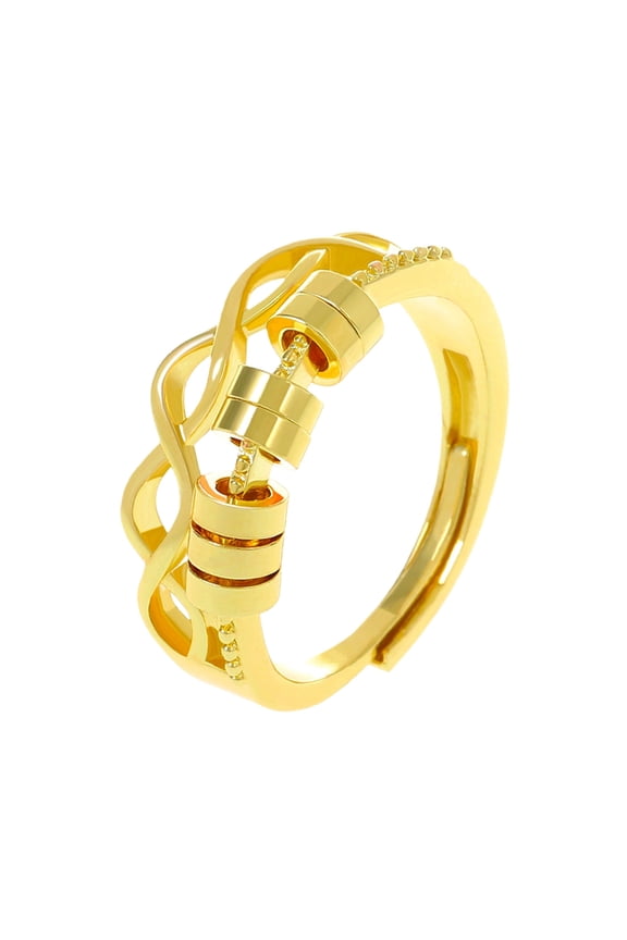 Women's Adjustable Spinner Rings with Rotating Beads for Anxieties Relief Daily Fashion Jewelry