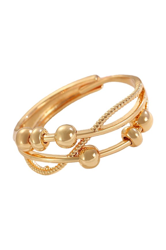 Women's Adjustable Spinner Rings with Rotating Beads for Anxieties Relief Daily Fashion Jewelry