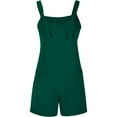 thumbnail image 1 of Women's Adjustable Strap Sleeveless Romper, Loose Wide‑Leg Overall Shorts with Pockets, Trendy Summer One Piece for Going‑Out Casual Vacation, 1 of 9