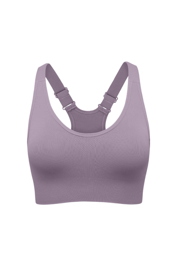 Women's Adjustable Strap Sports Bra-Crisscross Back Medium-to-High Support for Yoga & Gym Workouts Purple 40