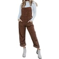 thumbnail image 1 of Women's Adjustable Straps Loose Bib Corduroy Jumpsuit Casual Jumpsuit with Pockets, 1 of 4