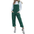 thumbnail image 1 of Women's Adjustable Straps Loose Bib Corduroy Jumpsuit Casual Jumpsuit with Pockets, 1 of 3