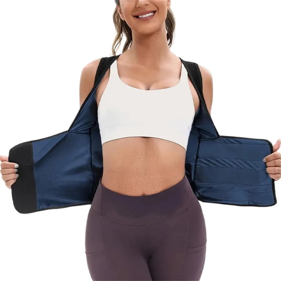 Women's Adjustable Waistband Burning Workout Vest - Medium-Stretch Breathable Fabric, & Body Shaping Design for Running, Gym, Yoga