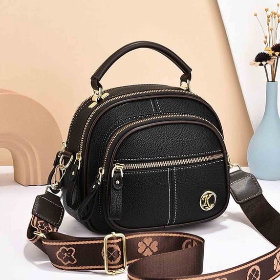 Women’s Adjustable Wide Shoulder Strap Leather Shoulder Bag Handbag, Large Capacity Tote Purse with Multiple Pockets for Travel, Work, Shopping