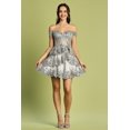 thumbnail image 1 of Women's Adora Design 1051 Short Sequin Corset Tulle Homecoming Party Dress Silver Size 3XL New Year's Eve, 1 of 3