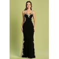 thumbnail image 1 of Women's Adora Design 3115 Sleeveless Applique Mermaid Long Formal Gown Black And Gold Size XS Black/gold, 1 of 3