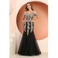 thumbnail image 1 of Women's Adora Design 3156 Off Shoulder Glitter Applique Mermaid Prom 2026 Dress Black And Gold Size 2XL Black/gold, 1 of 3