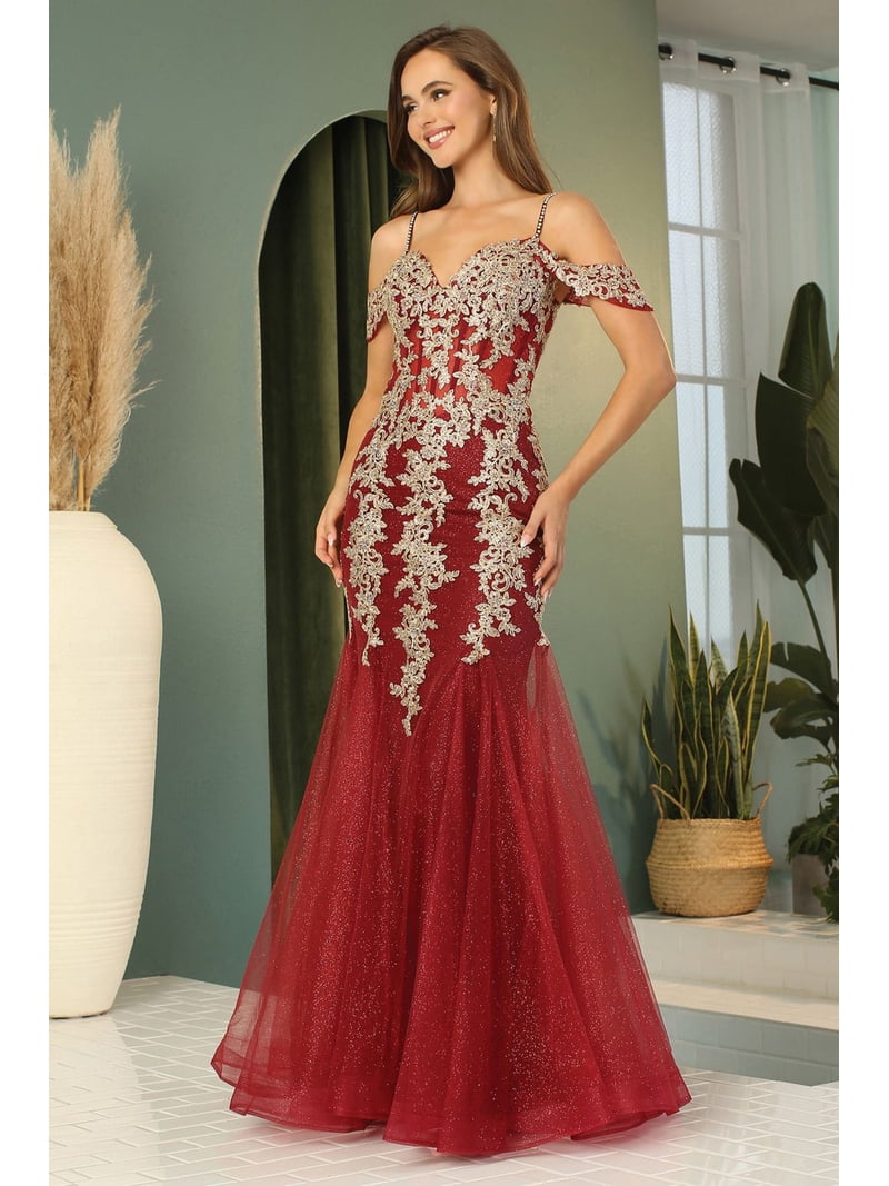 burgundy and gold prom dress Long Off Shoulder Fitted Formal giving every gown a sophisticated edge Burgundy Gold Sequins Halter Prom