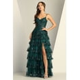 thumbnail image 1 of Women's Adora Design 3217 Long Sequin Lace A-line Formal Prom 2026 Gown Emerald Green Size S, 1 of 3