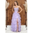 thumbnail image 1 of Women's Adora Design 3217 Long Sequin Lace A-line Formal Prom 2026 Gown Lilac Lavender Size S, 1 of 1