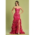 thumbnail image 1 of Women's Adora Design 3222 Strapless Applique Tiered Long Formal Gown Fuchsia Pink Size 2XL, 1 of 5