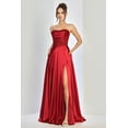 thumbnail image 1 of Women's Adora Design 3254 Strapless Corset Pleated A-line Formal Gown Burgundy Size 12, 1 of 4