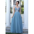 thumbnail image 1 of Women's Adora Design 3259 Sequin Chiffon Spaghetti Strap A-line Prom 2026 Dress Sea Blue Size 18 New Year's Eve, 1 of 3