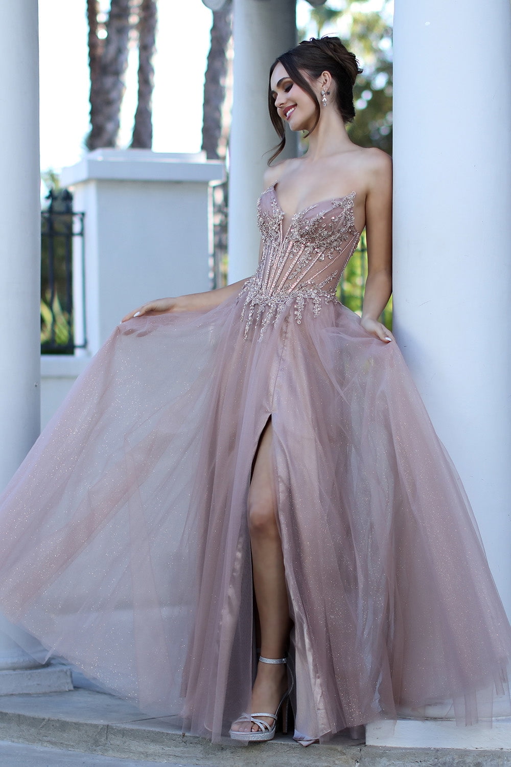 coffee brown prom dress Veranda Dress – The Riviera Towel Company main image 1