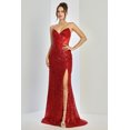 thumbnail image 1 of Women's Adora Design 3284 Strapless Sequin Fitted Bodycon Long Formal Prom 2026 Dress Red Size 8 New Year's Eve, 1 of 3