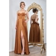 thumbnail image 1 of Women's Adora Design 3301 Chiffon Lace Up Corset A-line Long Prom 2026 Dress Bronze Size 4, 1 of 3