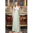 thumbnail image 1 of Women's Adora Design 3321 Beaded Floral Applique A-line Sweetheart Prom 2026 Dress Sage Green Size 12, 1 of 3