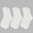 thumbnail image 1 of Women's Adorable Ruffled Lace-Up Socks Wicking Cotton for Casual Comfort 3 Pairs - White, 1 of 7